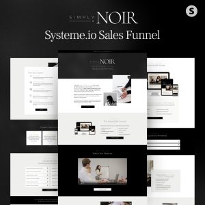 Simply Noir Systeme Sales Funnel Template - black and white